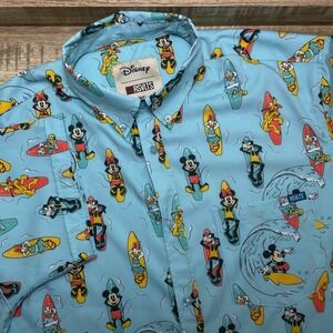 RSVLTS x Disney Board Buddies Mickey & Friends KUNUFLEX Shirt Mens Large Beach